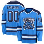 Personalized Powder Blue Navy-White Hockey Jersey Team Custom Name and Number