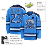 Personalized Powder Blue Navy-White Hockey Jersey Team Custom Name and Number