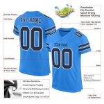Personalized Powder Blue Navy-White Mesh Authentic Football Jersey
