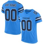 Personalized Powder Blue Navy-White Mesh Authentic Football Jersey Team Custom Name and Number