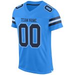 Personalized Powder Blue Navy-White Mesh Authentic Football Jersey Team Custom Name and Number
