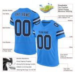 Personalized Powder Blue Navy-White Mesh Authentic Football Jersey Team Custom Name and Number