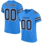 Personalized Powder Blue Navy-White Mesh Authentic Football Jersey