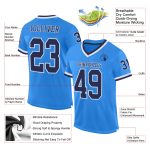 Personalized Powder Blue Navy-White Mesh Authentic Throwback Football Jersey Team Custom Name and Number