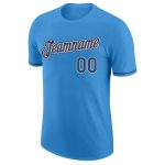 Personalized Powder Blue Navy-White Performance T-Shirt Team Custom Name and Number