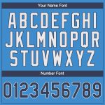 Personalized Powder Blue Navy-White Performance T-Shirt Team Custom Name and Number
