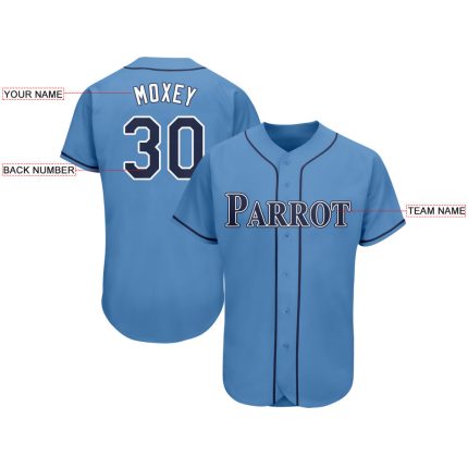 Personalized Powder Blue Navy-White Softball Jersey Team Custom Name and Number
