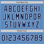 Personalized Powder Blue Navy-White Two-Button Unisex Softball Jersey Team Custom Name and Number