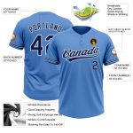 Personalized Powder Blue Navy-White Two-Button Unisex Softball Jersey Team Custom Name and Number
