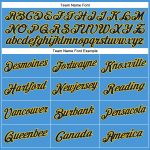 Personalized Powder Blue Navy-Yellow Performance T-Shirt Team Custom Name and Number