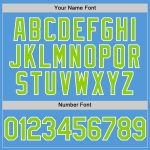 Personalized Powder Blue Neon Green-White Performance Vapor Golf Polo Shirt Team Custom Name and Number