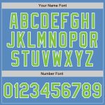 Personalized Powder Blue Neon Green-White Two-Button Unisex Softball Jersey Team Custom Name and Number
