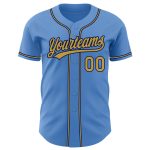 Personalized Powder Blue Old Gold-Navy Authentic Baseball Jersey Team Custom Name and Number