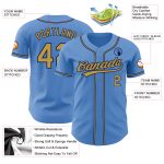 Personalized Powder Blue Old Gold-Navy Authentic Baseball Jersey Team Custom Name and Number