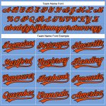Personalized Powder Blue Orange-Black Authentic Baseball Jersey Team Custom Name and Number