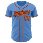 Personalized Powder Blue Orange-Black Authentic Baseball Jersey Team Custom Name and Number