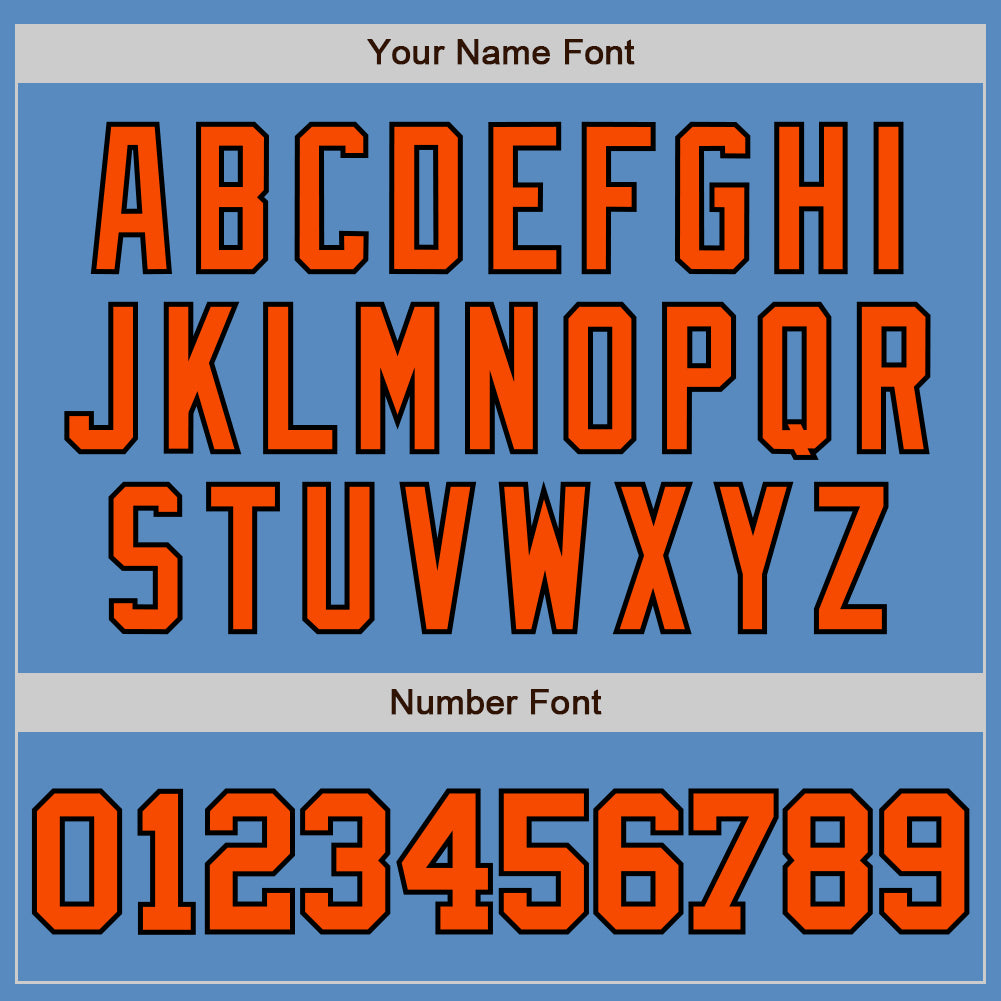 Personalized Powder Blue Orange-Black Two-Button Unisex Softball Jersey Team Custom Name and Number Personalized Powder Blue Orange-Black Two-Button Unisex Softball Jersey Team Custom Name and Number - Image 5