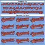 Personalized Powder Blue Orange-Royal Authentic Baseball Jersey Team Custom Name and Number