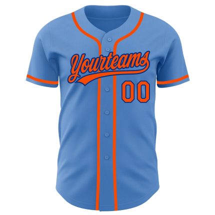 Personalized Powder Blue Orange-Royal Authentic Baseball Jersey Team Custom Name and Number