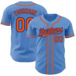Personalized Powder Blue Orange-Royal Authentic Baseball Jersey Team Custom Name and Number