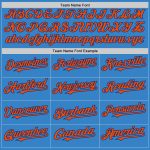 Personalized Powder Blue Orange-Royal Authentic Sleeveless Baseball Jersey Team Custom Name and Number