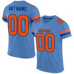 Personalized Powder Blue Orange-Royal Mesh Authentic Football Jersey