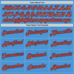 Personalized Powder Blue Orange-Royal Performance T-Shirt Team Custom Name and Number