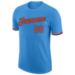 Personalized Powder Blue Orange-Royal Performance T-Shirt Team Custom Name and Number