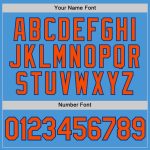 Personalized Powder Blue Orange-Royal Performance T-Shirt Team Custom Name and Number