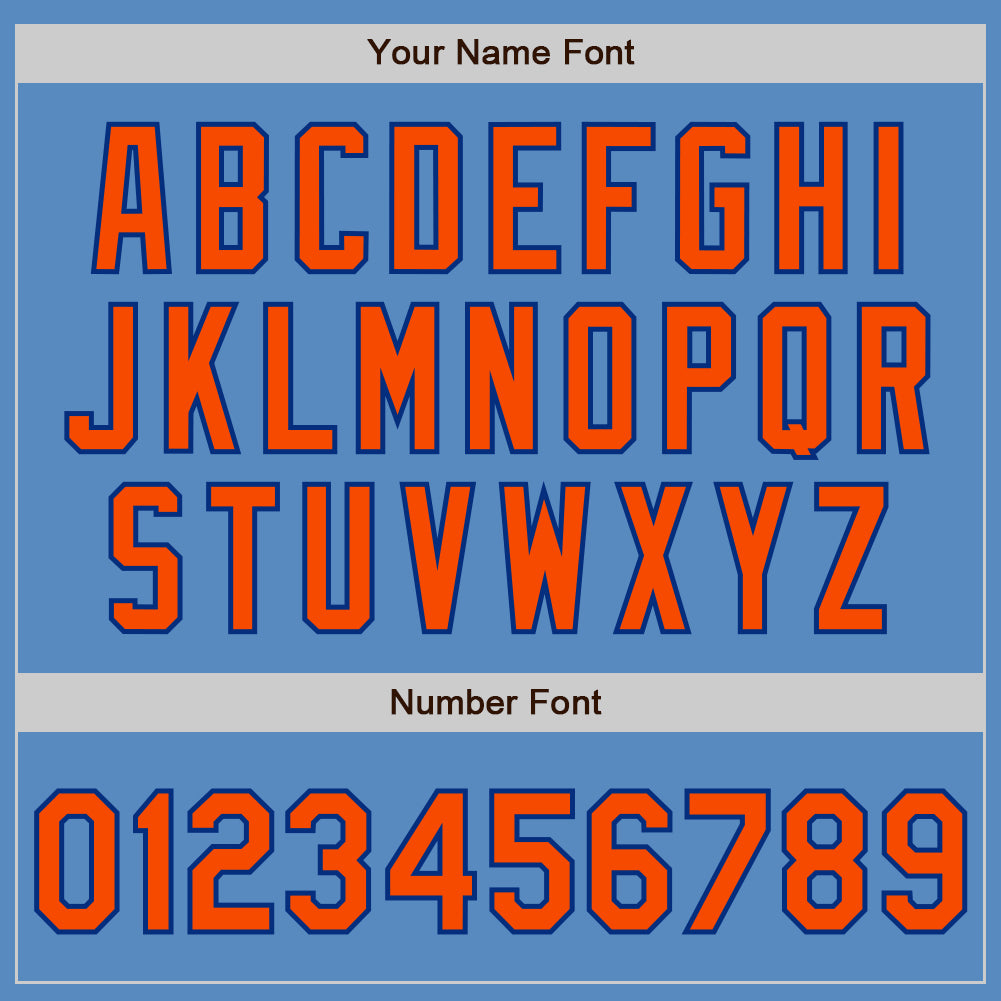 Personalized Powder Blue Orange-Royal Two-Button Unisex Softball Jersey Team Custom Name and Number Personalized Powder Blue Orange-Royal Two-Button Unisex Softball Jersey Team Custom Name and Number - Image 5