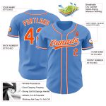 Personalized Powder Blue Orange-White Authentic Baseball Jersey