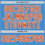 Personalized Powder Blue Orange-White Performance T-Shirt Team Custom Name and Number
