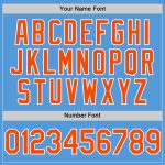 Personalized Powder Blue Orange-White Performance Vapor Golf Polo Shirt Team Custom Name and Number