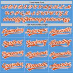 Personalized Powder Blue Orange-White Performance Vapor Golf Polo Shirt Team Custom Name and Number