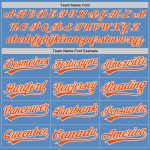Personalized Powder Blue Orange-White Two-Button Unisex Softball Jersey Team Custom Name and Number