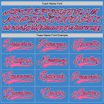 Personalized Powder Blue Pink-Black Authentic Baseball Jersey