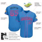 Personalized Powder Blue Pink-Black Authentic Drift Fashion Baseball Jersey Team Custom Name and Number