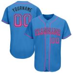 Personalized Powder Blue Pink-Black Authentic Drift Fashion Baseball Jersey Team Custom Name and Number
