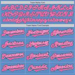 Personalized Powder Blue Pink-Black Authentic Two Tone Baseball Jersey Team Custom Name and Number