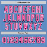 Personalized Powder Blue Pink-Black Authentic Two Tone Baseball Jersey Team Custom Name and Number
