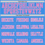 Personalized Powder Blue Pink-Black Mesh Authentic Football Jersey Team Custom Name and Number