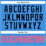 Personalized Powder Blue Pink-Black Mesh Authentic Throwback Football Jersey Team Custom Name and Number