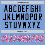 Personalized Powder Blue Pink-Black Performance T-Shirt Team Custom Name and Number