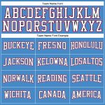 Personalized Powder Blue Pink Black-White Long Sleeve Performance T-Shirt Team Custom Name and Number