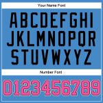 Personalized Powder Blue Pink Black-White Long Sleeve Performance T-Shirt Team Custom Name and Number
