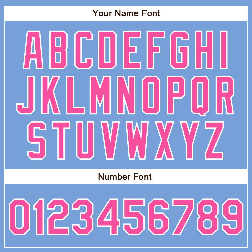 Personalized Powder Blue Pink-White Authentic Baseball Jersey Personalized Powder Blue Pink-White Authentic Baseball Jersey - Image 5