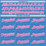 Personalized Powder Blue Pink-White Authentic Baseball Jersey Team Custom Name and Number