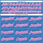 Personalized Powder Blue Pink-White Authentic Sleeveless Baseball Jersey Team Custom Name and Number