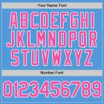 Personalized Powder Blue Pink-White Performance Vapor Golf Polo Shirt Team Custom Name and Number