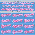 Personalized Powder Blue Pink-White Performance Vapor Golf Polo Shirt Team Custom Name and Number